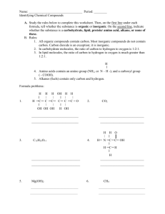 Identifying Chemical Compounds Worksheet