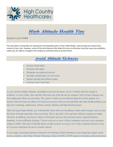 High Altitude Health Tips