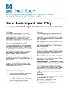 Gender, Leadership and Public Policy