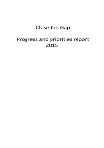 "Close the Gap - Progress and priorities report 2015"