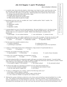 cK-12:Chapter 1 and 2 Worksheet