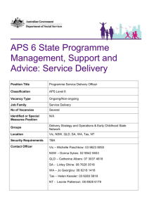 APS 6 State Programme Management, Support and