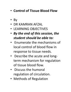 Control of Tissue Blood Flow