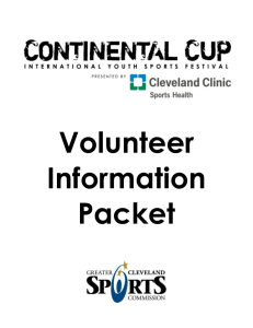 Volunteer Info Packet - 2013 Continental Cup