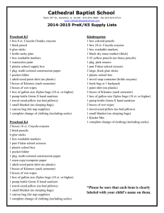 CBS Preschool Supply Lists