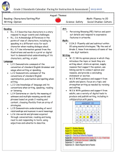 Grade 2 Standards Calendar: Pacing for Instruction & Assessment