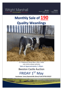 Beeston Monthly Weanling Sale – Friday 1st May