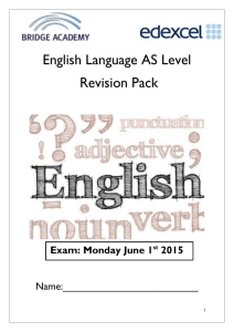 English Language AS Revision Pack Easter 2015