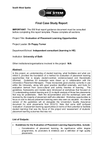 IMPORTANT: The SW final report guidance document must be