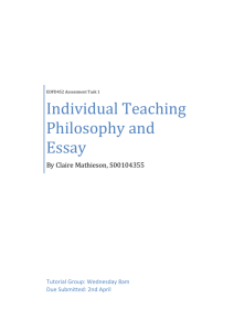 Individual Teaching Philosophy and Essay