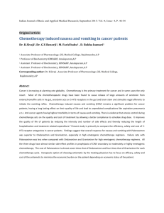 Chemotherapy induced nausea and vomiting in cancer patients