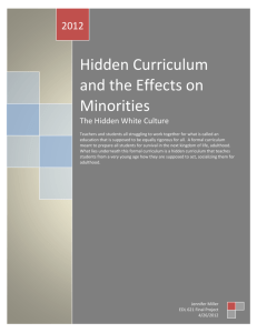 Hidden Curriculum and the Effects on Minorities