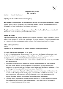 Kingsway Primary School Job Description Position: Deputy