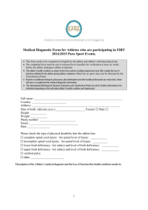 Medical Diagnostic Form for Athletes who are