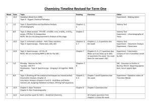 Chemistry Timeline Revised for Term One