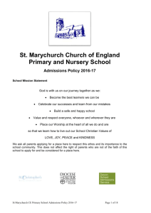 St. Marychurch Admissions Policy Main School 2016