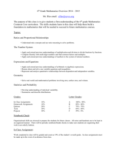 6th Grade Mathematics Overview 2014 – 2015 Mr. Illes email: cilles