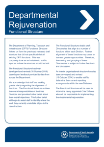 Functional Structure - Department of Planning, Transport and