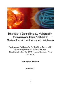 Insurers* Working Group on Space Weather Impacts and Vulnerability
