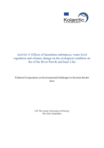 Activity 4: Effects of hazardous substances, water level regulation