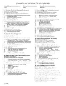 Instructional Visit Look-For Checklist