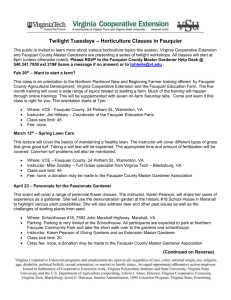 Twilight Tuesdays – Horticulture Classes in Fauquier