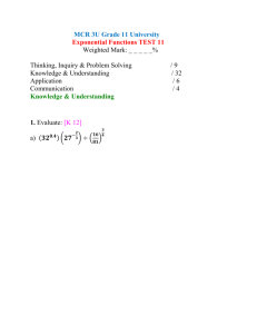 MCR 3U Exponential Functions Test