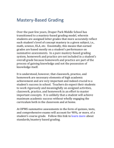 Mastery Based Grading - Draper Park Middle School