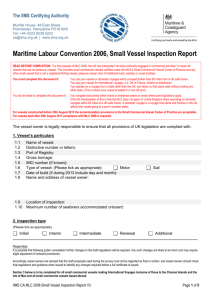 Maritime Labour Convention 2006, Small Vessel Inspection Report