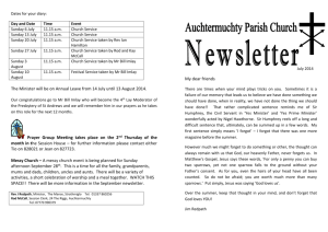Newsletter July 2014 - Auchtermuchty & Dunshalt Parish Church