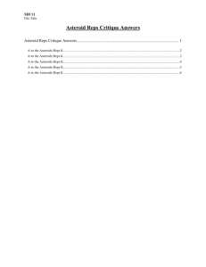 Asteroids Critique Answers - Pre-Institute