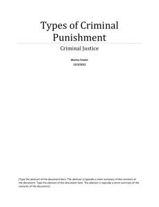 Types of Criminal Punishment