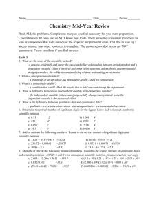 Chemistry Mid-Year Review