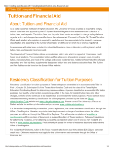 About Tuition and Financial Aid - The University of Texas at Dallas