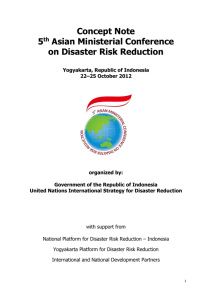 Concept Note 5 th Asian Ministerial Conference on Disaster Risk