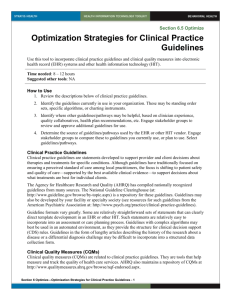 6 Optimization Strategies for Clinical Practice Guidelines