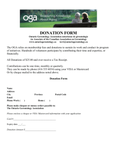 Donation Form - Ontario Gerontology Association
