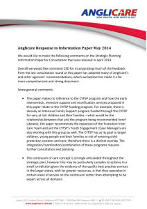 Anglicare Response to Information Paper May 2014