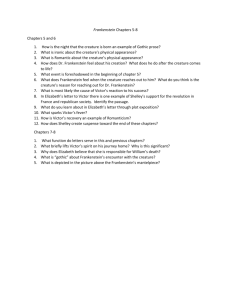 Frankenstein Discussion Questions for chapters 5-8