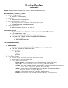 Minerals and Rock Cycle study guide _Repaired