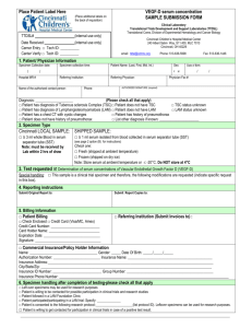 VEGF-D Quantification Sample Submission Form