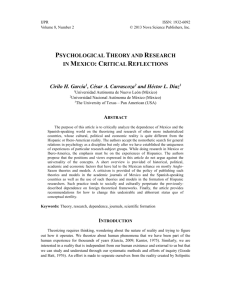 Psychological Theory and Research