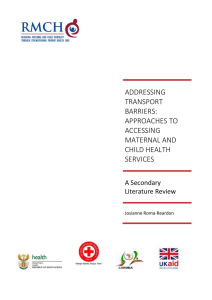 ADDRESSING TRANSPORT BARRIERS: APPROACHES TO