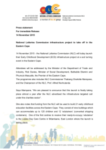 NLC Infrastructure Project to take off in the Eastern Cape