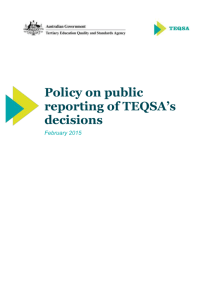 Policy for public reporting of regulatory decisions [DOCX 1.4MB, 4 pg]