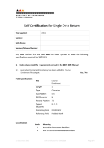 Self Certification for Single Data Return