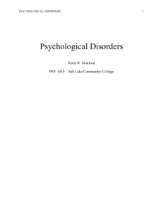 Psychological Disorders Paper