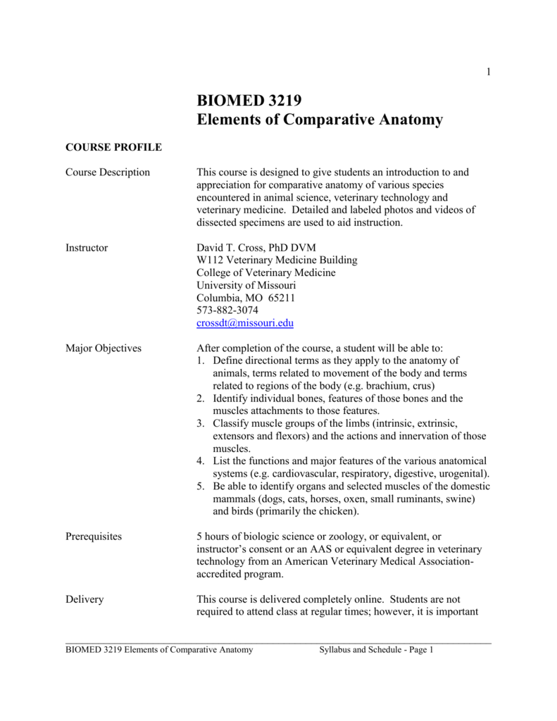 Example Syllabus MU Biomed Online Example Syllabus MU Biomed Online