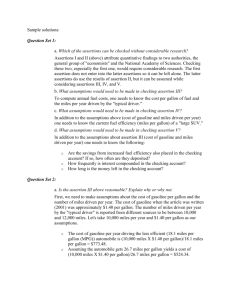 Sample solutions: Question Set 1: a. Which of the assertions can be
