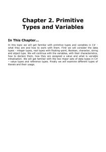 Chapter 2. Primitive Types and Variables